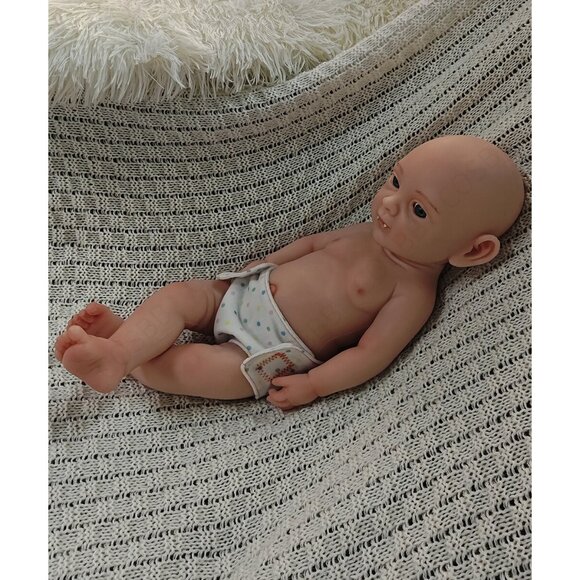 43cm Elf Doll 4.4lbs Full Body Platinum Silicone BabyGirl Doll Open Eyes Newborn - Picture 9 of 16